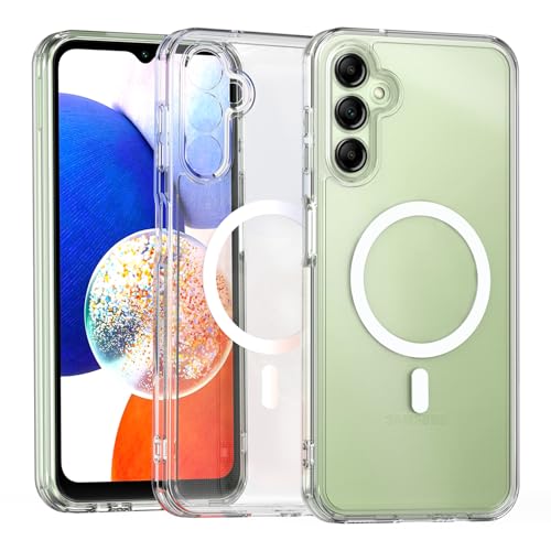 ZYIMOU für Samsung Galaxy A14 / A14 5G Hülle Kompatibel mit MagSafe, Transparent Handyhülle Magnetisch für Samsung Galaxy A14 / A14 5G kameraschutz Rückseite Dünn Stoßfest Schutzhülle (Crystal Clear) von ZYIMOU
