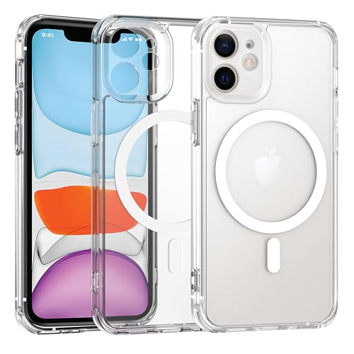ZYIMOU für iPhone 11 Hülle Kompatibel mit MagSafe, Transparent Handyhülle Magnetisch für iPhone 11 kameraschutz Rückseite Dünn Stoßfest Schutzhülle (Crystal Clear) von ZYIMOU
