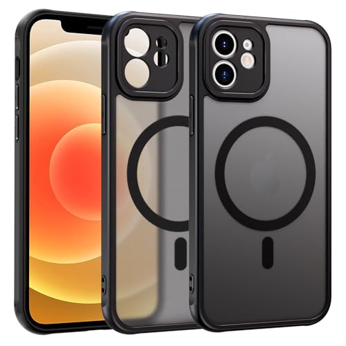 ZYIMOU für iPhone 12 Mini Hülle Kompatibel mit MagSafe, Handyhülle Magnetisch für iPhone 12 Mini kameraschutz Rückseite Dünn Stoßfest Schutzhülle (Schwarz) von ZYIMOU