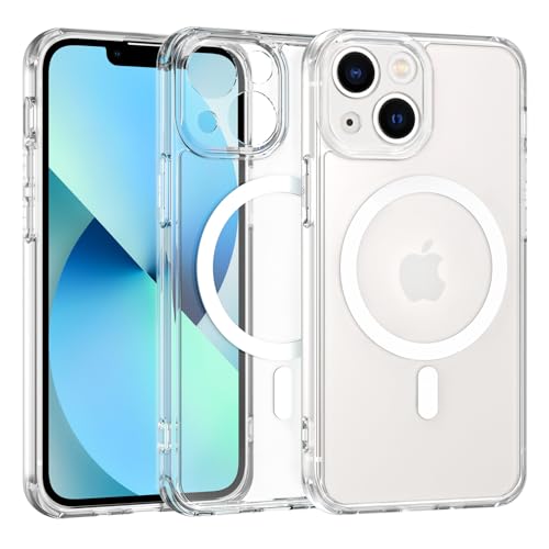 ZYIMOU für iPhone 13 Mini Hülle Kompatibel mit MagSafe, Transparent Handyhülle Magnetisch für iPhone 13 Mini kameraschutz Rückseite Dünn Stoßfest Schutzhülle (Crystal Clear) von ZYIMOU
