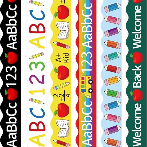 6 Stück Pinnwand-Bordüre, Bus, bedruckte Bordüre, Bleistift-bedruckte Pinnwand-Bordüre, Klassenzimmer-Bordüre 6 Stück Pinnwand-Bordüre, Bus, bedruckte Bordüre, Bleistift-bedruckte Pinnwand-Bordüre, Klassenzimmer-Bordüre von ZYKEJJDDAK