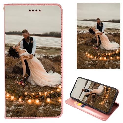 ZYLLER Personalisierte Hülle für Samsung Galaxy A14,Flip Leder Hülle Kartenfach Standfunktion Case,mit Eigenem Foto Bild Text Personalisiert Case,für Galaxy A14 Handyhülle von ZYLLER