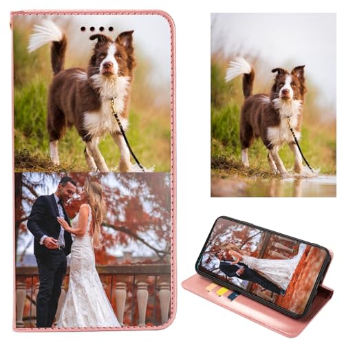 ZYLLER Personalisierte Hülle für Samsung Galaxy A41,Flip Leder Hülle Kartenfach Standfunktion Case,mit Eigenem Foto Bild Text Personalisiert Case,für Galaxy A41 Handyhülle von ZYLLER