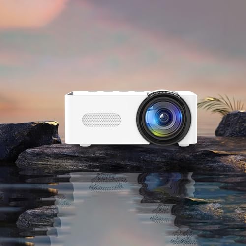 Kompakter YT100 Mini-Projektor mit WLAN und genießen Sie 1080p HD-Filme und Spiele überall (Weiß) von ZYNCUE