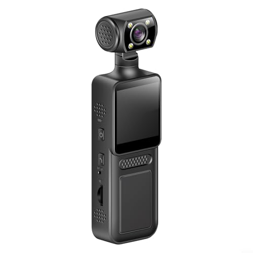 ZYNCUE 4K-Action-Kamera mit 180° drehbarem Objektiv, für Sport, Reisen & Recht, automatische Abschaltung, 4K-Auflösung, Aufnahme von Videos (schwarz) von ZYNCUE