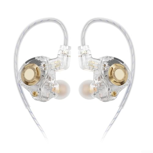 ZYNCUE Ergonomische Kopfhörer mit 11 mm dynamischem Treiber und Geräuschunterdrückungstechnologie für komfortable Nutzung (transparent) von ZYNCUE