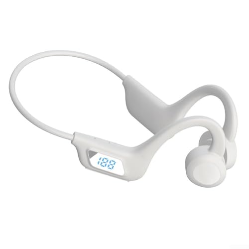 ZYNCUE Knochenleitungs-Kopfhörer mit Geräuschunterdrückung, Mikrofon, kabellos, 5 1-Technologie, perfekt für Lauf- und Radabenteuer (weiß) von ZYNCUE
