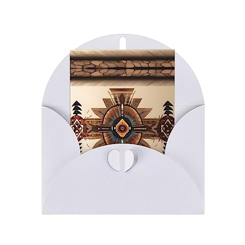 Indianer Malerei Grußkarte Perle Papier Karten Umweltfreundliche Material Liebe Knopf Falten Typ 4 X 6 zoll Für Vatertag Hochzeit Einladung Karten Glückwunsch Umschlag von ZYVIA