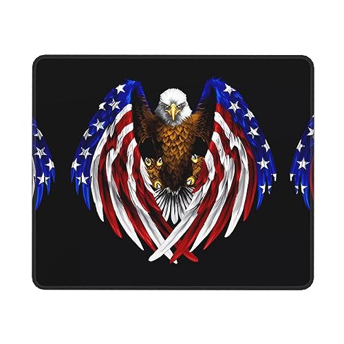 USA-Flagge, patriotischer Adler, leistungsstarkes rutschfestes Gummi-Mauspad und Schreibtischunterlage, starke Haftung, bequem, rutschfest, geeignet für Büro, Gaming, Studium, 25,4 x 30,5 cm USA-Flagge, patriotischer Adler, leistungsstarkes rutschfestes Gummi-Mauspad und Schreibtischunterlage, starke Haftung, bequem, rutschfest, geeignet für Büro, Gaming, Studium, 25,4 x 30,5 cm von ZYVIA