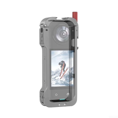 Kamerakäfig für Insta360 X5, Aluminium-Legierung, erweiterbares Zubehör mit kaltem Schuh und flexibler Montage für Action-Filme von ZYWUOY