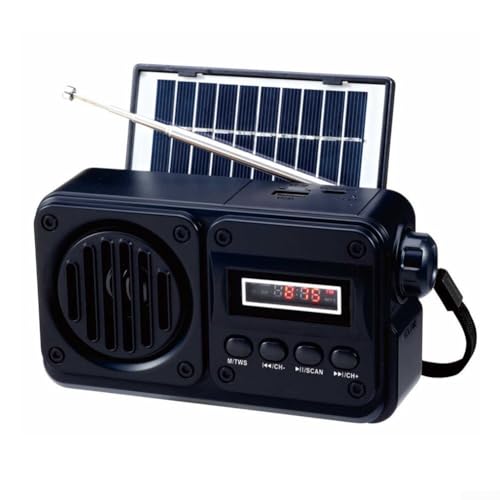 Kleines tragbares Radio, kabelloser Lautsprecher mit Solarladung und FM-Radio für Musikliebhaber für Notfälle und Outdoor-Aktivitäten von ZYWUOY