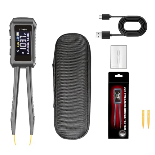 LCR Meter Tester, Intelligente Digital LCR Bridge Pinzette Kit, Widerstand Kapazität Induktivität Kontinuität Diode Test Messwerkzeuge von ZYWUOY