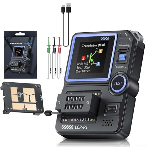 ZYWUOY LCR-P1 Transistor-Tester, Multifunktionales Dioden-Trioden-Kapazitätswiderstandsmessgerät LCR ESR Messgerät Testinstrument mit 3,6 cm Display von ZYWUOY