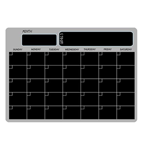 Magnetisch Kalender für Küche Kühlschrank, 29,7 x 42 cm Monat Planer Trocken Abwischbar Kalender Einkaufsliste Magnetischer Whiteboard-Planer, Kühlschrank Nachrichtenbrett für Küche, Schwarz von ZYWUOY