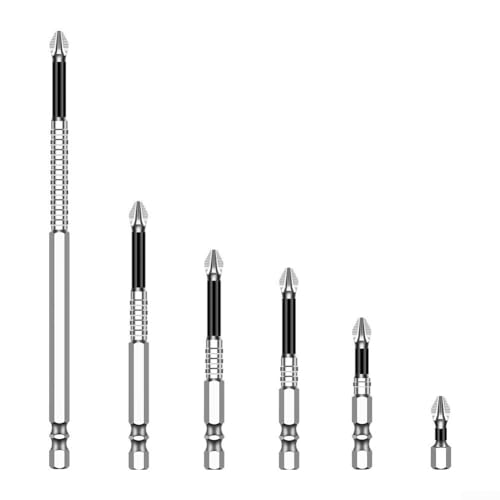 Magnetisches Schraubendreher-Bohrer-Set, rutschfeste Schraubendreher-Bits, für Akku-Bohrmaschinen, für Projekttiefen, 6 Stück Magnetisches Schraubendreher-Bohrer-Set, rutschfeste Schraubendreher-Bits, für Akku-Bohrmaschinen, für Projekttiefen, 6 Stück von ZYWUOY