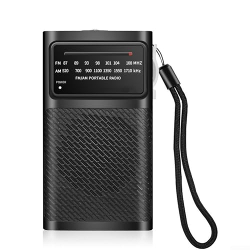 Tragbares Radio, AM/FM-Dualband-Empfang, mit leistungsstarkem 3-W-Lautsprecher, Transistor-Radio, für Outdoor-Aktivitäten, Reisen, Camping von ZYWUOY