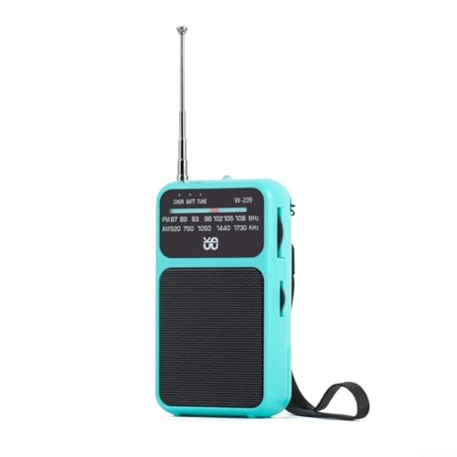 Tragbares wiederaufladbares Radio, kompakte FM/AM-Überlebensausrüstung für Outdoor-Abenteuer, eingebaute Taschenlampe, Dual-Mode-Stromsystem (blau) von ZYWUOY