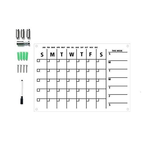 ZYWUOY Magnetischer Kühlschrank-Planer, Acryl-Kalender, Planer, Tafel, Acrylplatte, klares Whiteboard, Schild von ZYWUOY