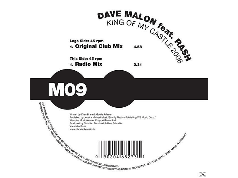 Dave Malon, Rash - King Of My Castle 2006 (Vinyl) von ZYX/MEDIA