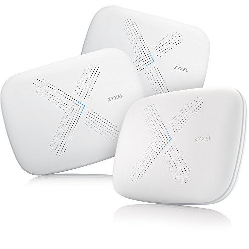 ZYXEL Multy X Tri-Band AC3000 WLAN-Mesh-System für den gesamten häuslichen Bereich. Funktioniert mit Amazon Alexa. Router und Satellit - 3er Pack [WSQ50] von ZYXEL