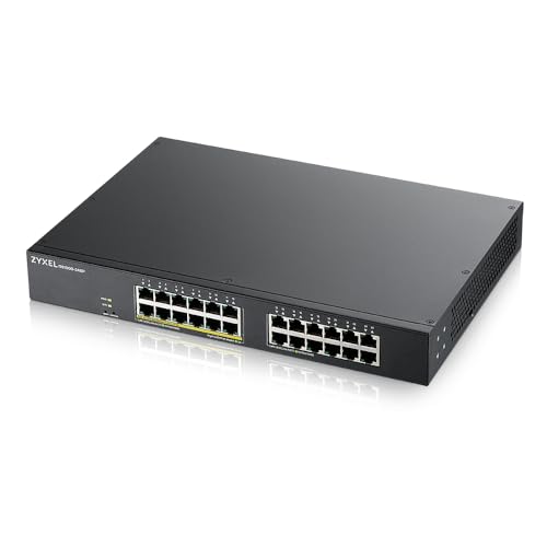 Zyxel 24-Port Gigabit PoE Switch | Smart managed | Rackmontage | 12 PoE+-Ports mit einem Budget von 130 Watt | VLAN, IGMP, QoS [GS1900-24EP] von ZYXEL