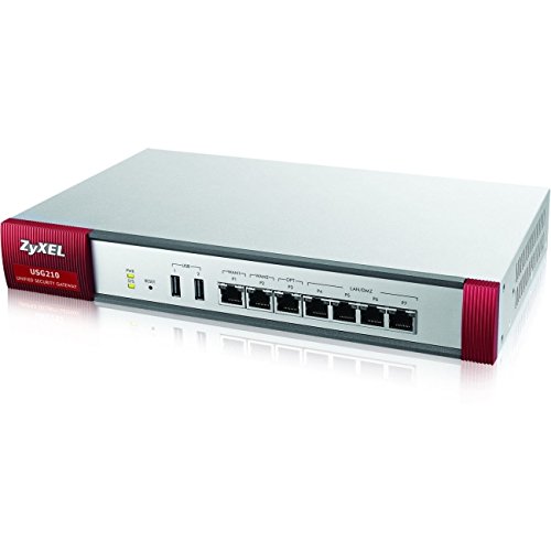 ZyXel - USG210-K - ZyXEL USG210 Unified Security Gateway - 7 Port - 10/100/1000Base-T Gigabit Ethernet - DES, 3DES, SHA-1, SHA-2, SHA-512, AES (256-bit), MD5 - USB - 7 x RJ-45 - verwaltbar - von ZYXEL