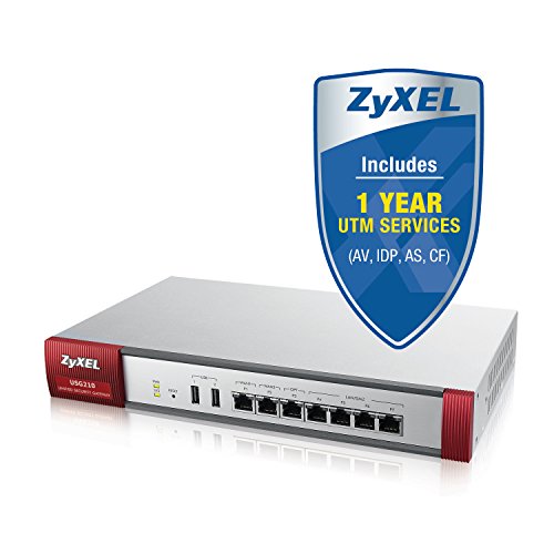 ZyXel - USG210-K - ZyXEL USG210 Unified Security Gateway - 7 Port - 10/100/1000Base-T Gigabit Ethernet - DES, 3DES, SHA-1, SHA-2, SHA-512, AES (256-bit), MD5 - USB - 7 x RJ-45 - verwaltbar - von ZYXEL