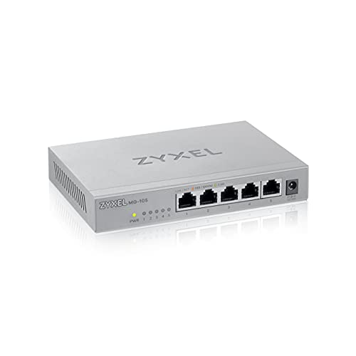 Zyxel 2,5G Multi-Gigabit Unmanaged Switch mit fünf Ports für Home Entertainment oder SOHO-Netzwerke [MG-105] von ZYXEL