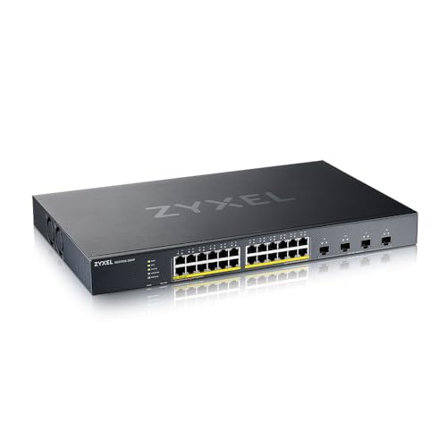 Zyxel 24-Port Gigabit Ethernet Smart Managed PoE+ Switch | 375 Watt Budget | 4 x 10G SFP+ Slots | Hybrid Cloud Mode [XGS1935-28HP] von ZYXEL