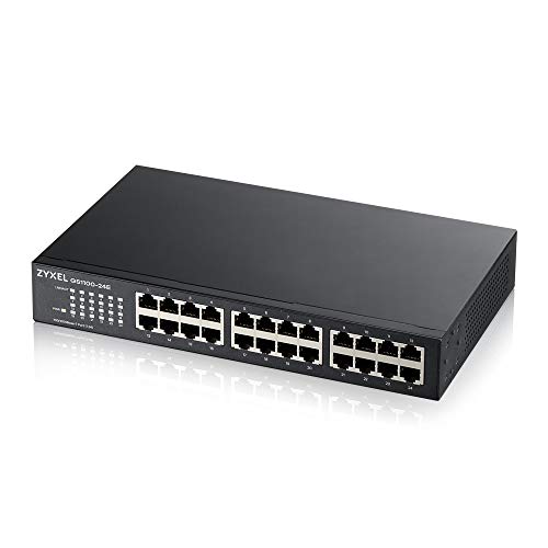 Zyxel 24-Port Gigabit Ethernet Unmanaged Switch – lüfterloses Design [GS1100-24E-GB0101F] von ZYXEL