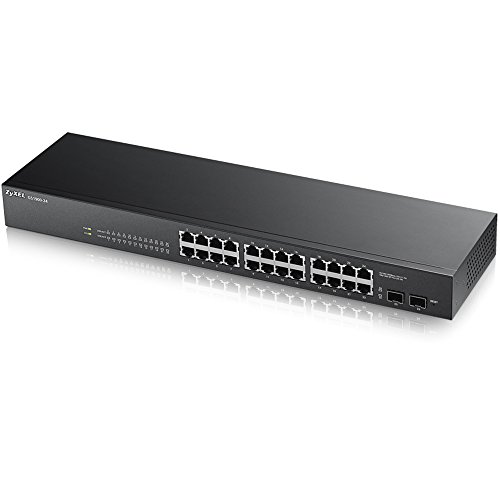 Zyxel 24-Port Gigabit Switch | Smart managed | Rackmontage und lüfterloses Design | VLAN, IGMP, QoS | Lebenslange Garantie [GS1900-24] von ZYXEL