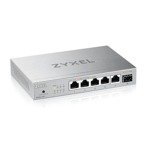 Zyxel 5-Port 2.5G Multi-Gig Unmanaged Switch | 1 x 10G SFP+ | Desktop/Wandmontage [XMG-105] von ZYXEL
