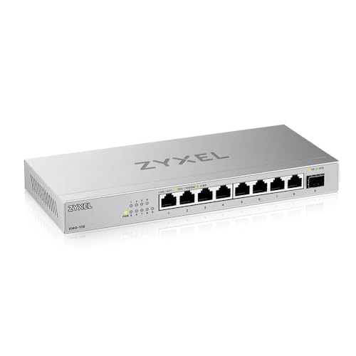 Zyxel 8-Port 2.5G Multi-Gig Unmanaged Switch mit 1 x 10G SFP+ | Tisch- oder Wandmontage [XMG-108] von ZYXEL