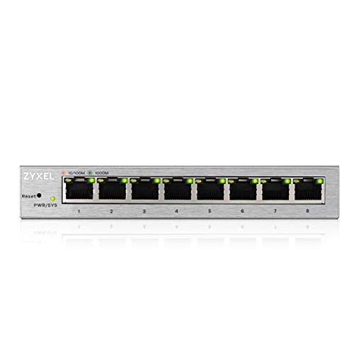 Zyxel 8 Port Gigabit Web Managed Switch | Plug & Play | VLAN, QoS, IGMP & LAG Unterstützt | Lüfterlos [GS1200-8] von ZYXEL