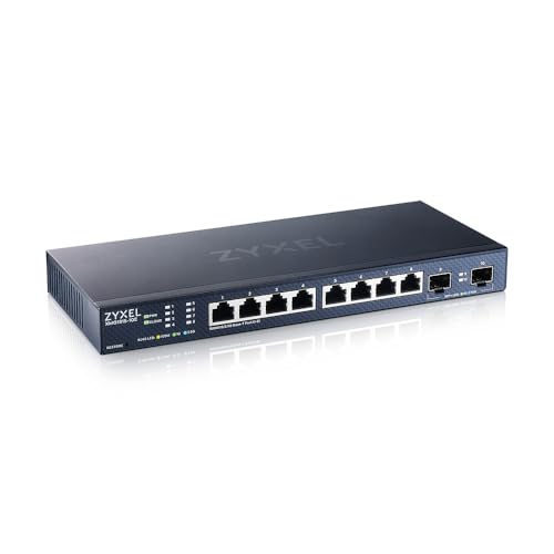 Zyxel 8-Port Multi-Gig 2.5G Cloud/Smart Managed Switch mit 2 x10G SFP+, |Tisch- oder Wandmontage [XMG1915-10E] von ZYXEL