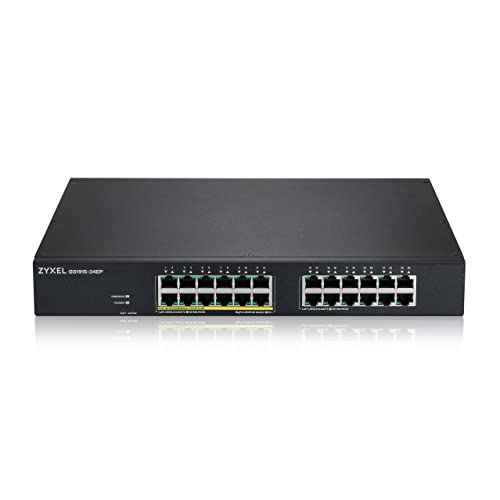 Zyxel GS1915-24EP, 24 Port poe Switch, 24-Port GbE, 130 Watt 802.3at, rackmount, fanless, Smart hybrid Mode Switch, standalone or NebulaFlex Cloud von ZYXEL