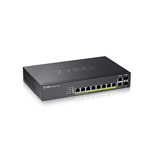 Zyxel Gigabit Ethernet Layer 2 Managed PoE+ Switch mit 8 Ports, einem Budget von 180 W, zwei Gigabit-Combo-Ports und Hybrid-Cloud-Modus [GS2220-10HP], GS2220-10HP-EU0101F von ZYXEL