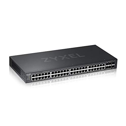 Zyxel Gigabit Ethernet Layer 2 Managed Switch mit 44 Ports und Vier Zyxel Gigabit-Combo-Ports sowie Zwei SFP-Ports und Hybrid-Cloud-Modus [GS2220-50] von ZYXEL