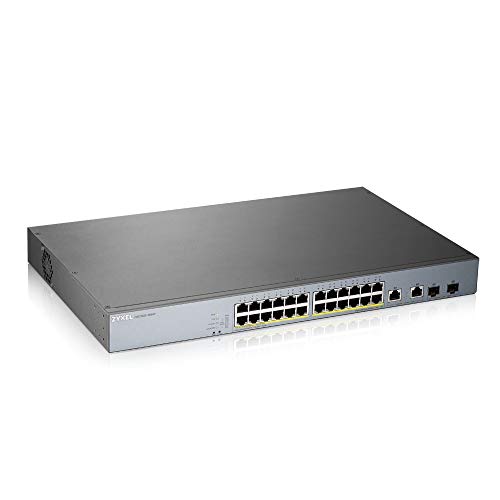 Zyxel Gigabit Smart-Managed PoE+ Switch mit 24 Ports, einem Budget von 375 W und zwei Gigabit-Combo-Ports mit Nebula Cloud Management, Long Range PoE Switch [GS1350-26HP] von ZYXEL