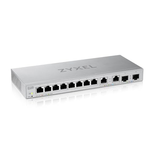 Zyxel Multi-Gigabit Web-Managed Switch 12 Ports, Davon 2 Ports mit 2,5 G und 2 Ports mit 10G SFP+, Desktop/Wandmontage, 5 Jahre Garantie [XGS1210-12] von ZYXEL