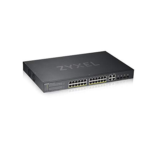 Zyxel Nebula Gigabit Ethernet Smart-Managed PoE+ Switch mit 24 Ports, einem Budget von 375 Watt und 4 Gigabit-Combo-Ports und Hybrid Cloud-Modus, Lifetime Garantie [GS1920-24HPv2] von ZYXEL