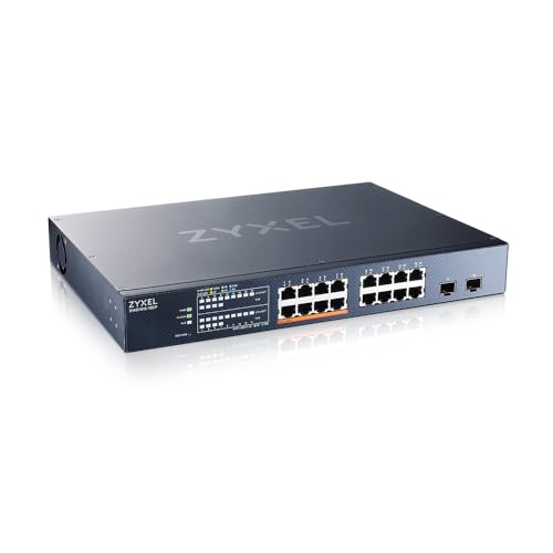 Zyxel 18-Port Multi-Gig Switch | 2.5G Cloud/Smart Managed | mit 8 x PoE++ @180W Budget | 2 x 10G SFP+ | Rackmontage [XMG1915-18EP] von ZYXEL