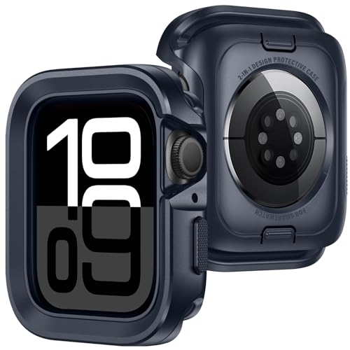 ZZDZZ 2 in 1 Hülle Kompatibel mit Apple Watch SE Series 10 42mm, Rundum Robuste Metall Rahmen Gehäuse Schutzhülle für iWatch 42mm - Blau ZZDZZ 2 in 1 Hülle Kompatibel mit Apple Watch SE Series 10 42mm, Rundum Robuste Metall Rahmen Gehäuse Schutzhülle für iWatch 42mm - Blau von ZZDZZ