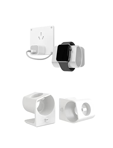 Wandhalterung für Apple Watch Ladegerät Ständer für Apple Watch Ultra Series 8/SE2/7/6/SE/5/4/3/2/1 (49 mm, 45 mm, 44 mm, 42 mm, 41 mm, 40 mm, 38 mm), Weiß von ZZHDESBY