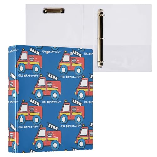 Ringbuch mit 3 Ringen, Motiv: Feuerwehrauto, 3,8 cm, mit Klemmbrett-Taschen für Schule, 3 Löcher, Büroordner, 1 Stück Ringbuch mit 3 Ringen, Motiv: Feuerwehrauto, 3,8 cm, mit Klemmbrett-Taschen für Schule, 3 Löcher, Büroordner, 1 Stück von ZZKKO