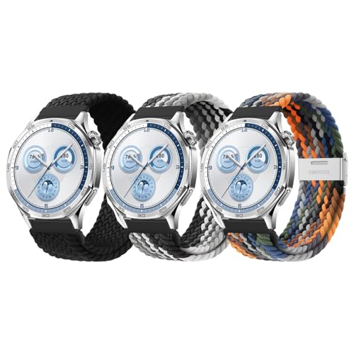ZZMY Armband 22mm Nylon für Huawei Watch GT5 46mm Elastische Armbänder,GT4/GT3/GT3 Pro/GT2 46mm/GT2 Pro/GT 2e Geflochten Uhrband,4 Pro 48mm/GT Runner Stoffarmband für Damen Herren 3 Pack ZZMY Armband 22mm Nylon für Huawei Watch GT5 46mm Elastische Armbänder,GT4/GT3/GT3 Pro/GT2 46mm/GT2 Pro/GT 2e Geflochten Uhrband,4 Pro 48mm/GT Runner Stoffarmband für Damen Herren 3 Pack von ZZMY