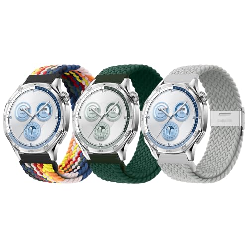 ZZMY Armband 22mm Nylon für Huawei Watch GT5 46mm Elastische Armbänder,GT4/GT3/GT3 Pro/GT2 46mm/GT2 Pro/GT 2e Geflochten Uhrband,4 Pro 48mm/GT Runner Stoffarmband für Damen Herren 3 Pack ZZMY Armband 22mm Nylon für Huawei Watch GT5 46mm Elastische Armbänder,GT4/GT3/GT3 Pro/GT2 46mm/GT2 Pro/GT 2e Geflochten Uhrband,4 Pro 48mm/GT Runner Stoffarmband für Damen Herren 3 Pack von ZZMY