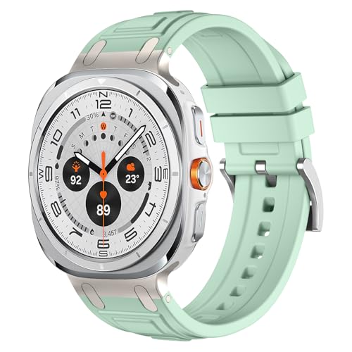 ZZMY Galaxy Watch Ultra Armband,Silikon Sport Uhrenarmband Kompatibel mit Samsung Galaxy Ultra 47mm 2024,Verstellbare Keine Lücke Ersatzband Uhrband für Damen Herren (10#) von ZZMY