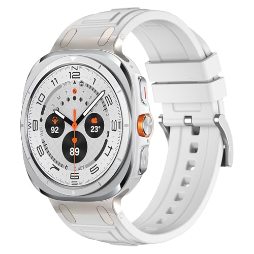 ZZMY Galaxy Watch Ultra Armband,Silikon Sport Uhrenarmband Kompatibel mit Samsung Galaxy Ultra 47mm 2024,Verstellbare Keine Lücke Ersatzband Uhrband für Damen Herren (2#) von ZZMY