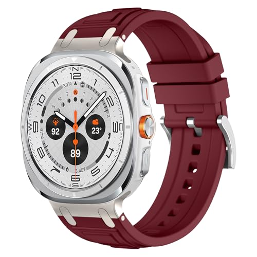ZZMY Galaxy Watch Ultra Armband,Silikon Sport Uhrenarmband Kompatibel mit Samsung Galaxy Ultra 47mm 2024,Verstellbare Keine Lücke Ersatzband Uhrband für Damen Herren (3#) von ZZMY